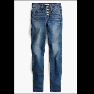 J. Crew 9” High Rise Skinny Jeans with Button Fly